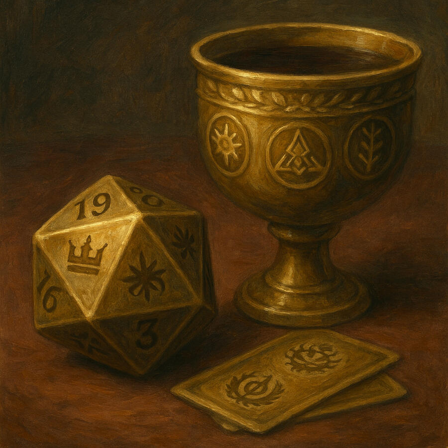 Würfel und heiliger Kelch